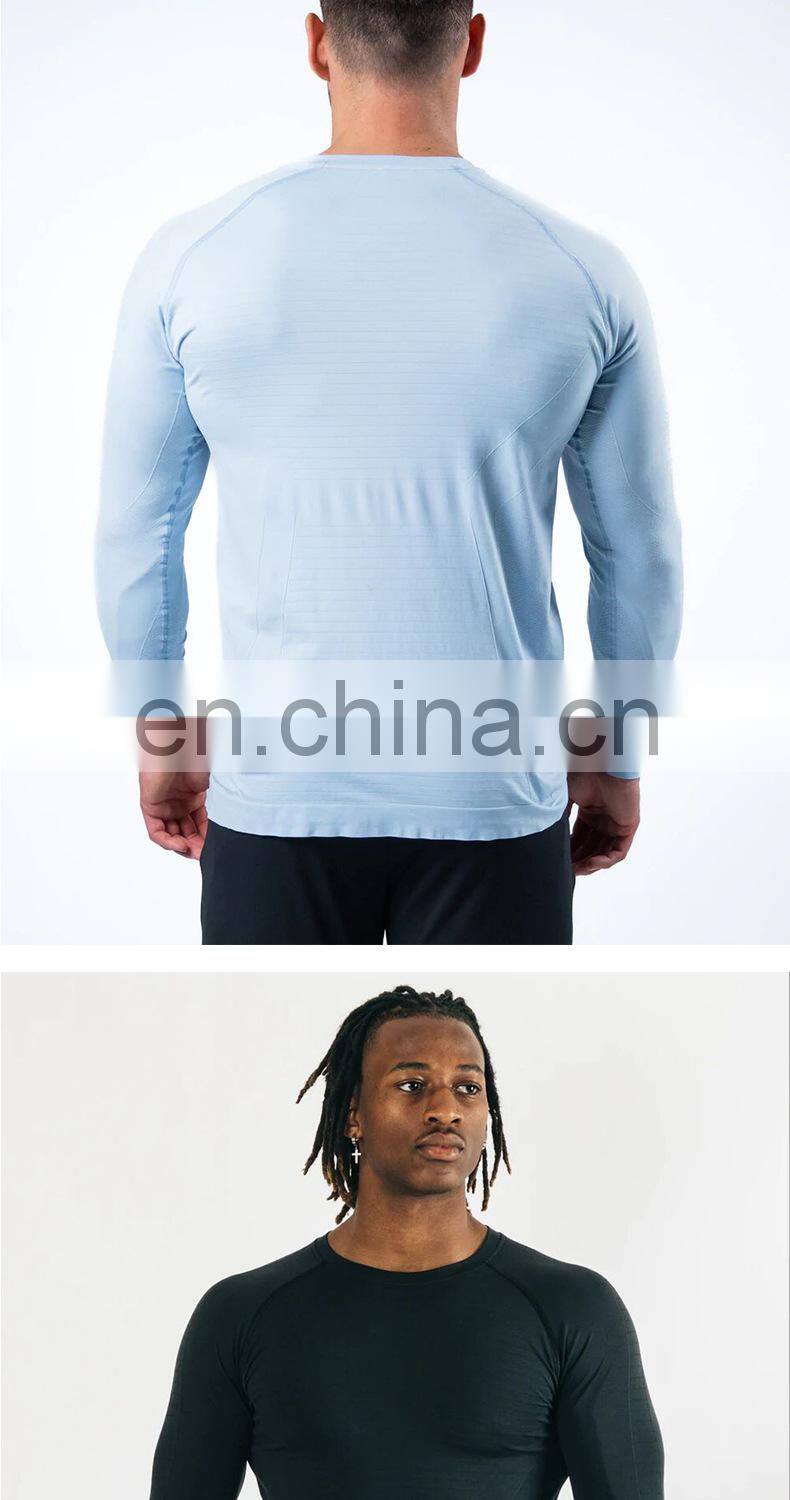 Factory Direct Supply Breathable Sport Long Sleeve Quick Dry T Shirts Gym Men'S Top