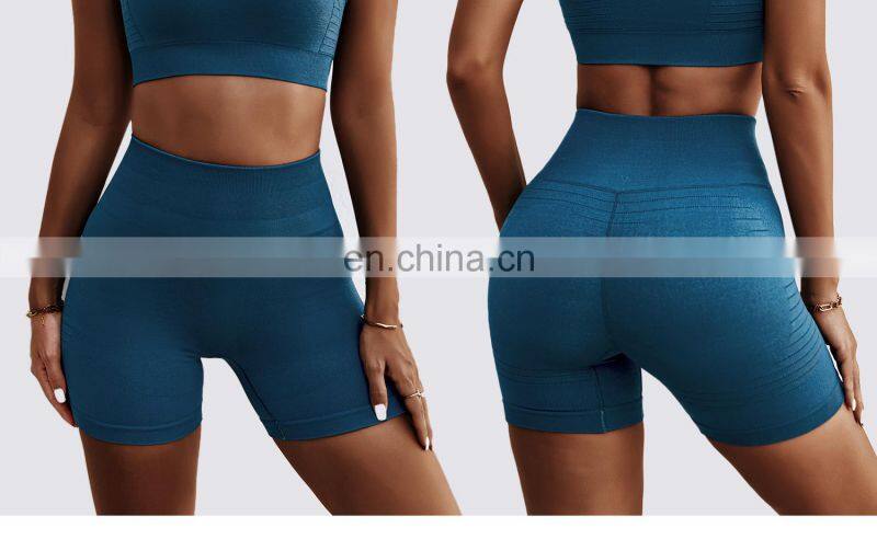 Custom Seamless Peach Butt Biker Shorts Sports Fitness High Rise Breathable Yoga Pants