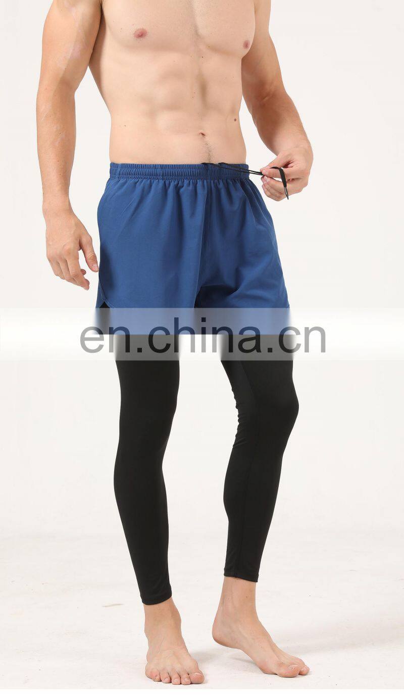 Quick-Drying Men's Leggings Casual Tights Body Two Pieces Running Fitness Sports Shorts