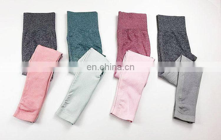 2pcs/set Women Sport Suit Workout Clothes Long Sleeve Fitness Crop Top + High Waist Seamless Leggings womens gym wear set