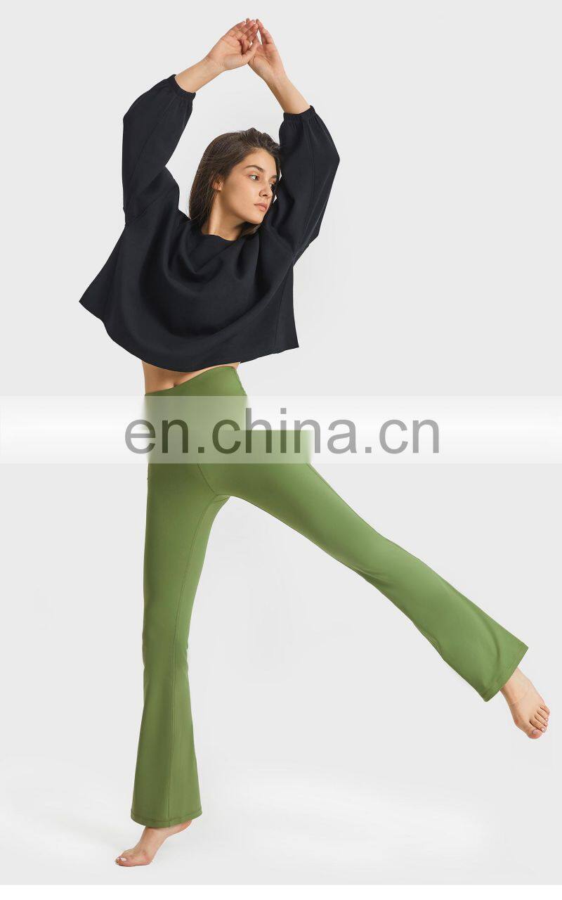 Custom High Waist Flare Running Fitness Pants Scrunch Butt Yoga Breathable Leggings