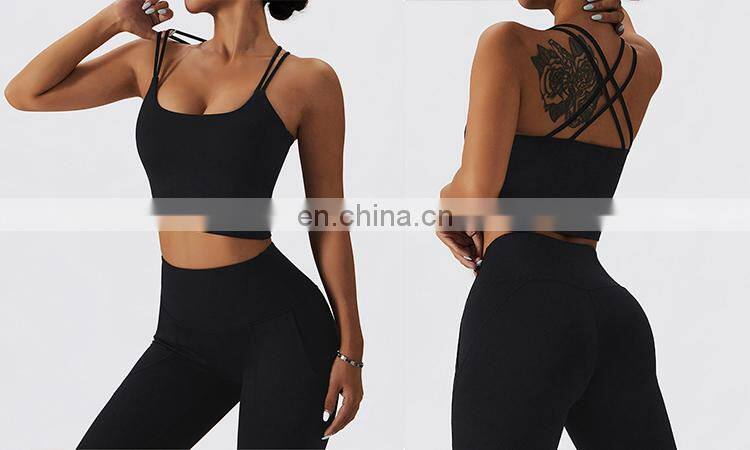 Winter Warm Cross Backless Feminino Fitness Fleece Sports Bras Custom Sling Yoga Crop Tops