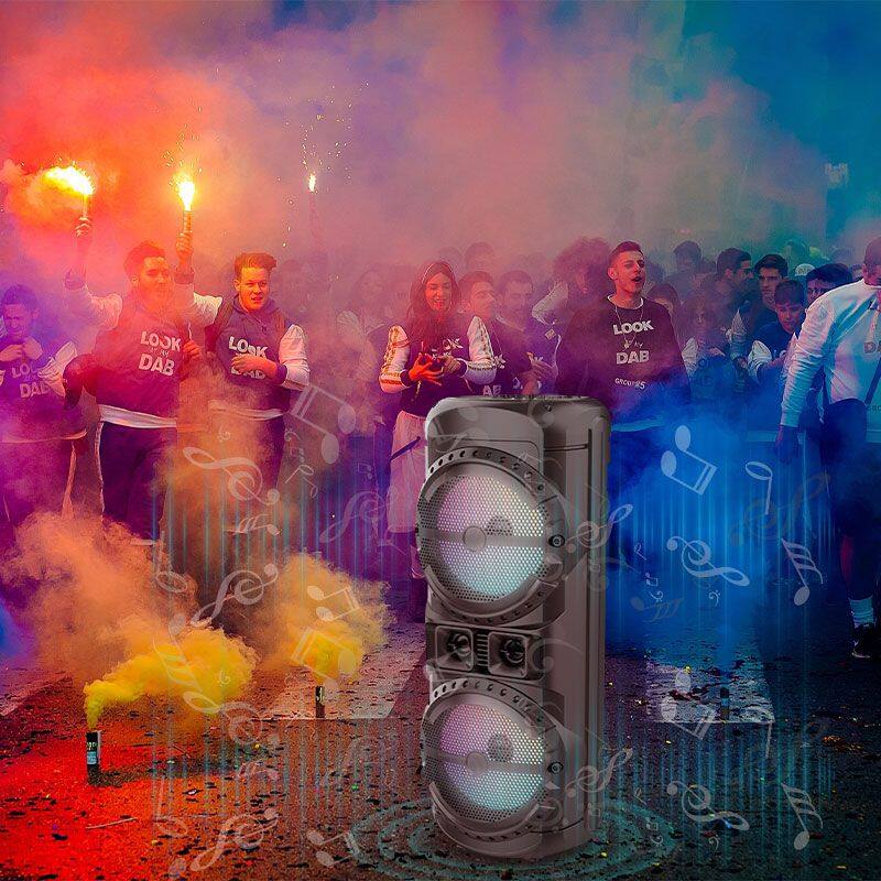 ZQS12201 super power 80W 12-inch*2 active subwoofer OEM party speaker with colorful lights