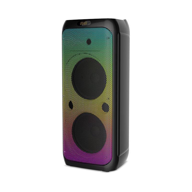 ZQS10208 super power 50W wireless 10-inch*2 deep bass OEM party speaker with colorful lights