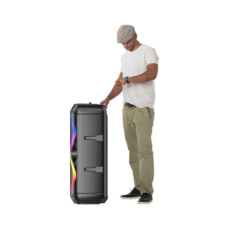 ZQS8230 OEM sell well 30W power dual 8 inch speaker wireless party speaker with colorful lights