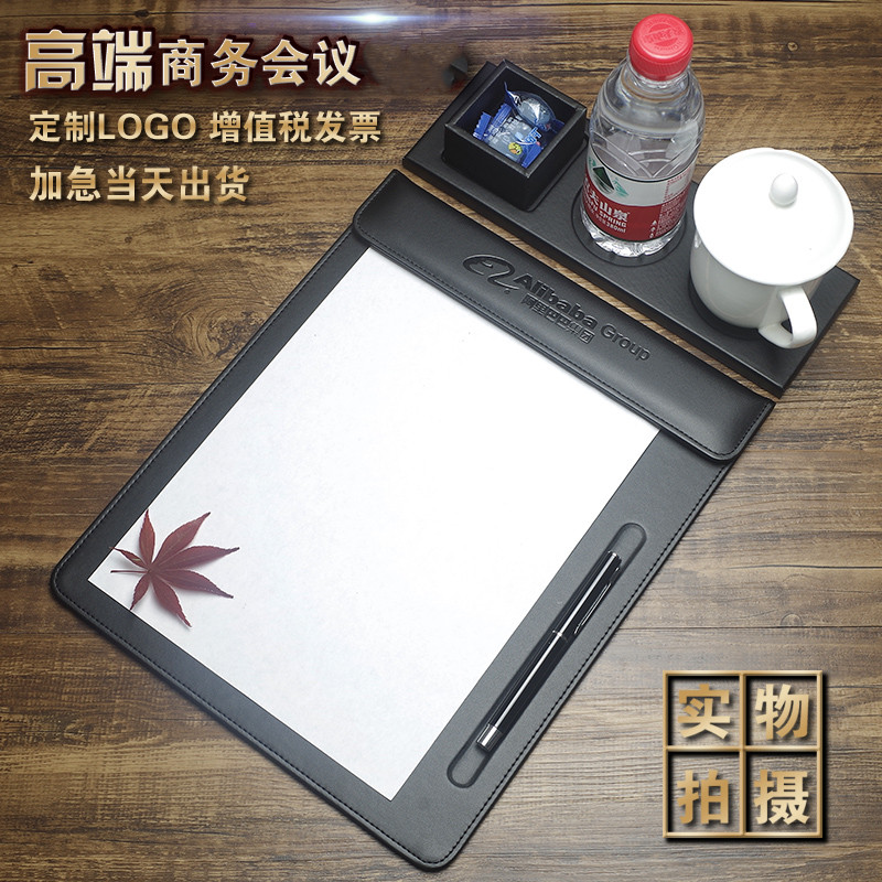 Leather A4 meeting Folder Magnetic Memo Writing