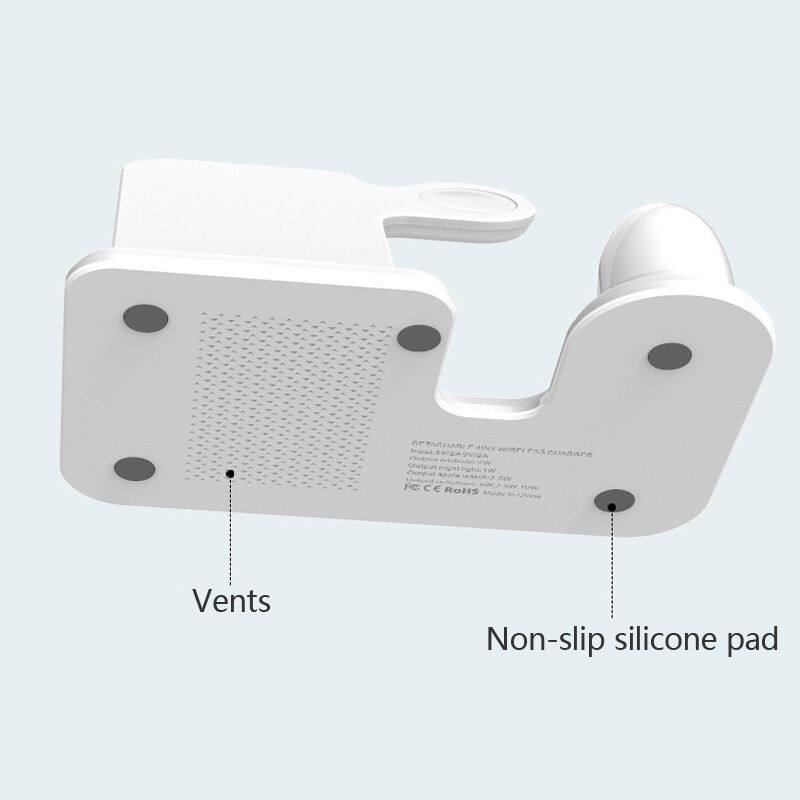 4 in 1  Wireless Charger smart phone watch earphone 15W fast charging power station stand