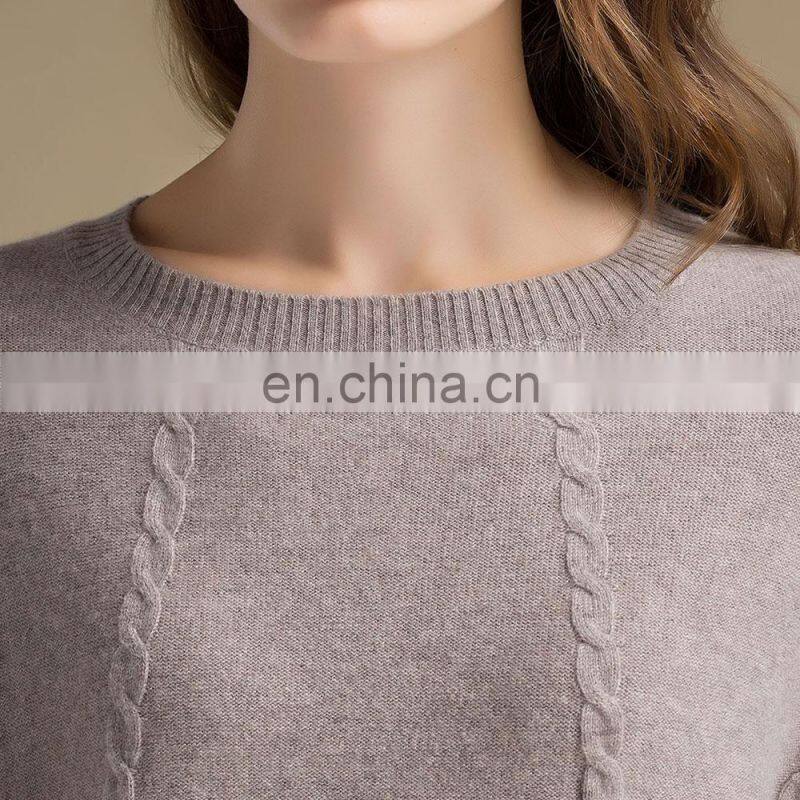 Women's 100% Cashmere Oversize Sweater Chunky Knit Batwing Sleeves Crew Neck Casual Style Winter Season OEM Service Available
