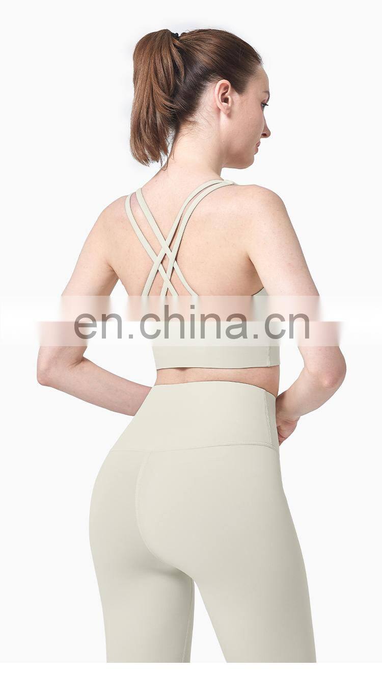 Private Label High Quality Ladies Sportswear Push up Yoga Bra U Neck Women Sexy Sports Bra Logo