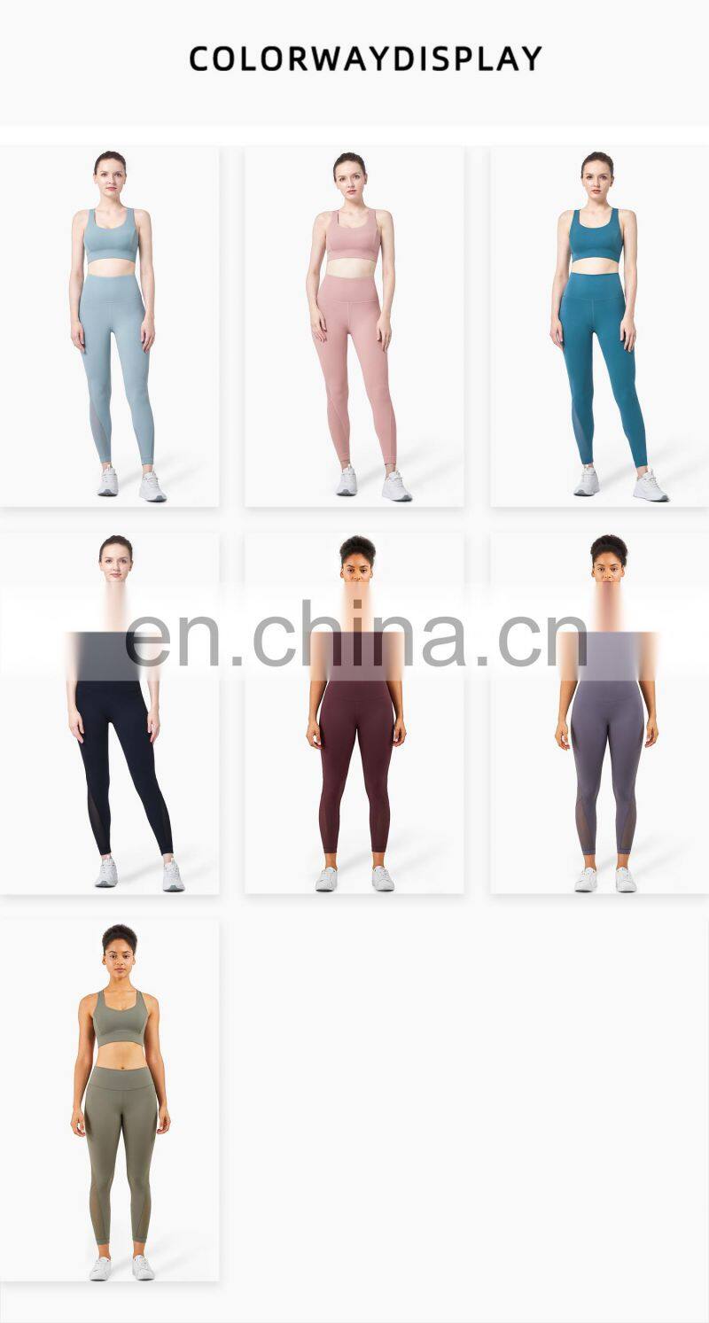 Tiktok 2 Pcs Women Fitness Yoga Sets Workout Plus Size Sport Wear Sexy Mesh Leggings