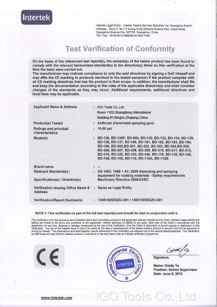airbrush ​CE certificate