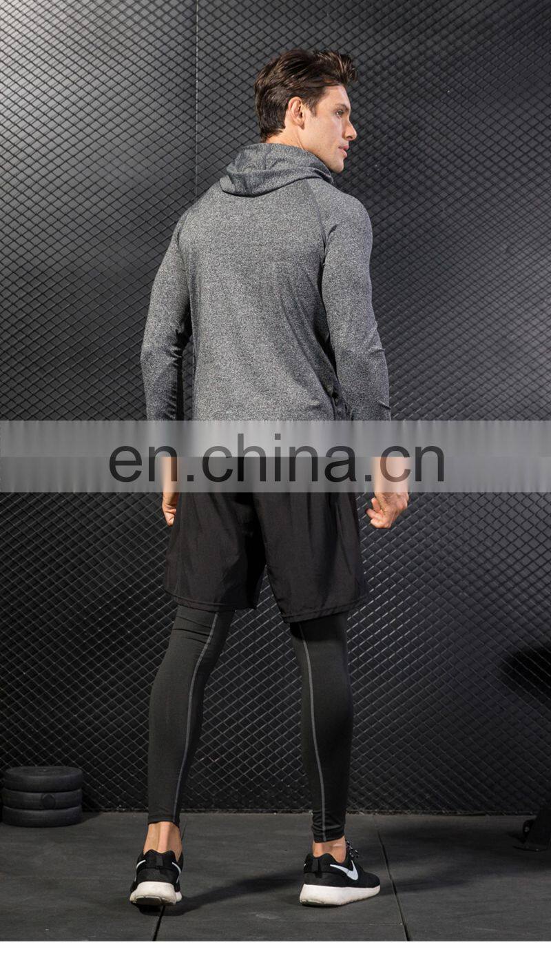 Fitness Running Training Men's Jacket Long Sleeve Zip Casual Hoodie Quick Dry Sport Jacket