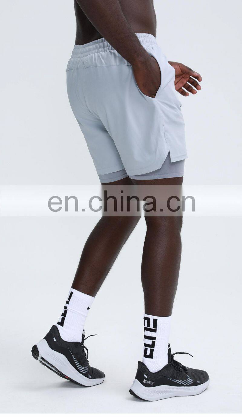 2 In 1 Custom Summer Fitness Workout Shorts Training Sports Gym Jogger Shorts For Men