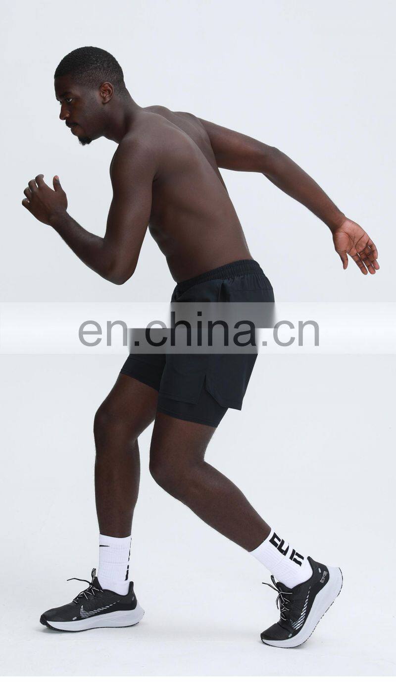 2 In 1 Custom Summer Fitness Workout Shorts Training Sports Gym Jogger Shorts For Men