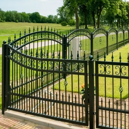 short wrought iron garden fence (2)