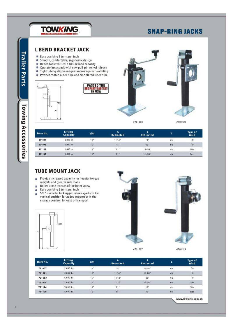 types car jack trailer car jack