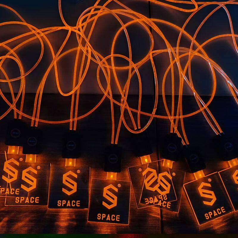 Party decoration flashing LED pendant necklace custom logo ID card LED lanyard