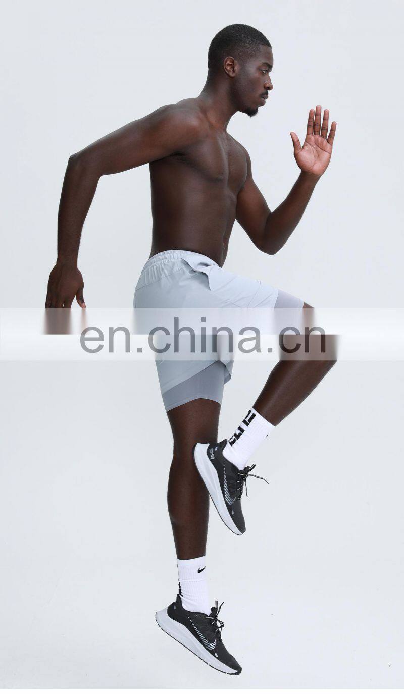 2 In 1 Custom Summer Fitness Workout Shorts Training Sports Gym Jogger Shorts For Men