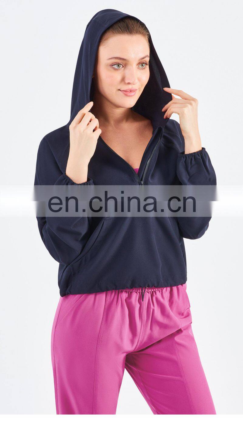 New Drop Women's Jackets Waterproof Sun UV Protection Run Half Zipper Hoodie Yoga Jacket