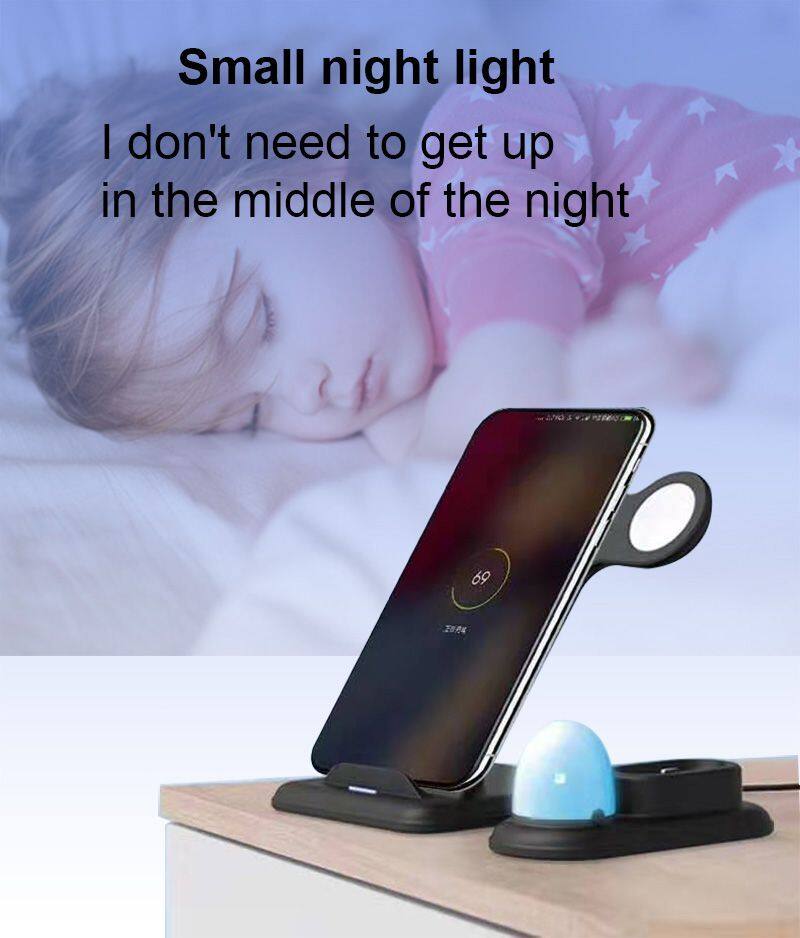 4 in 1  Wireless Charger smart phone watch earphone 15W fast charging power station stand