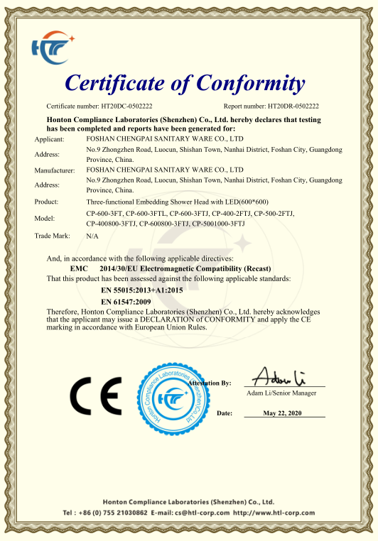 CE CERTIFICATION