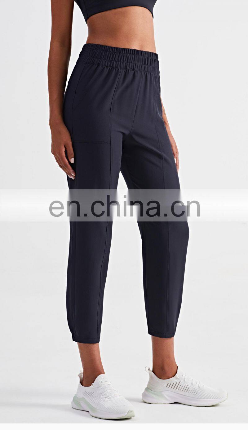 High Quality OEM Women Casual Joggers Pants Large Side Pocket Breathable Sweatpants