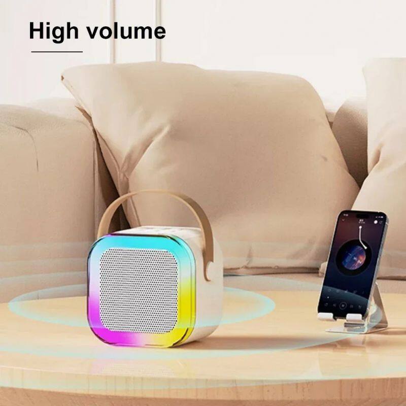 K12 Dual Microphone Karaoke Bluetooth Speaker RGB Light Two 5W Speakers Sound Subwoofer Boombox Support Multiple Input Modes