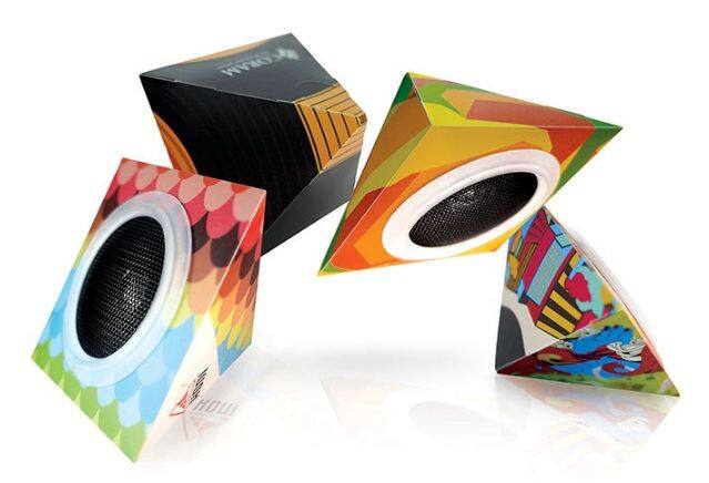 DIY Funny 3.5mm jack Mobile Phone Custom printed paper foldable mini cardboard speaker