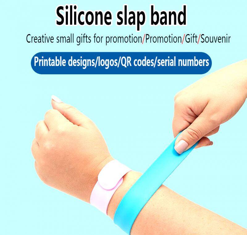 2024 Wholesale Fast Shipping Customized Christmas Digital Printed Silicone Snap Slap Wristband