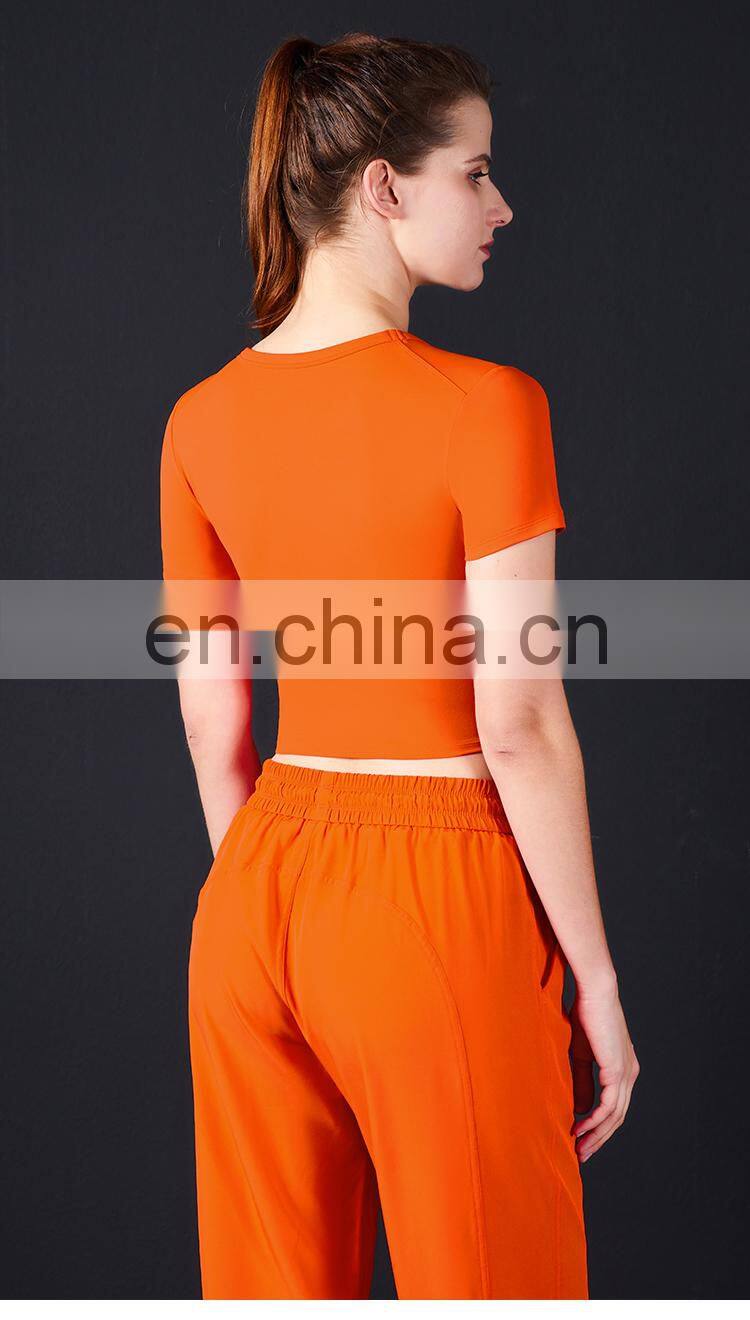Hot Sale Gym Wear Women T Shirts Oem Slim Fit Short Compression Workout Athletic Shirt Tops