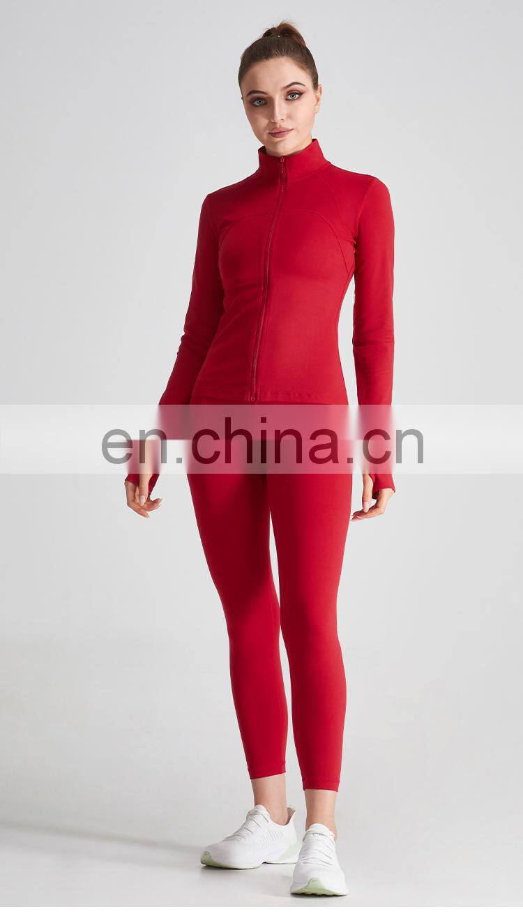 Christmas 2022 Custom Logo Sport Wear Thumb Holes Gym Jacket Women Long Sleeve