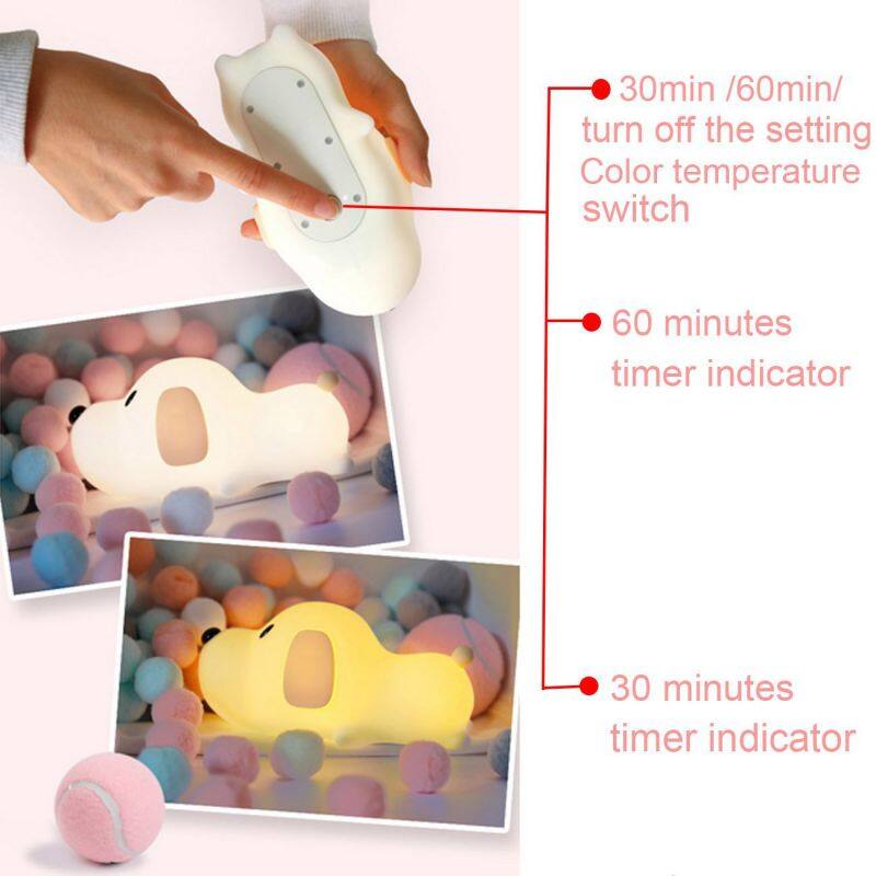 Cute Silicone Unicorn Kids Bed Room Night Light USB Rechargeable Indoor LED Night Lamp Lithium Battery 7 Colors RGB for Children
