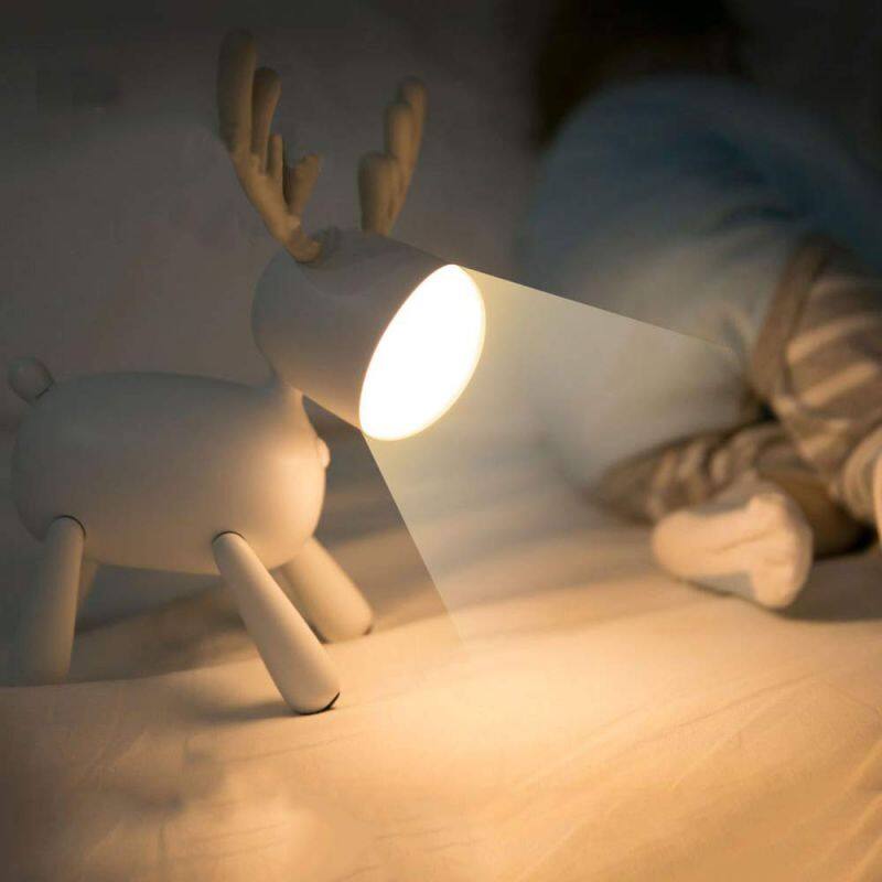 Best Selling Silicone Mood Light Chargeable LED Deer Children Night Light Touchable 7 colors USB Sensor Bedroom Portable