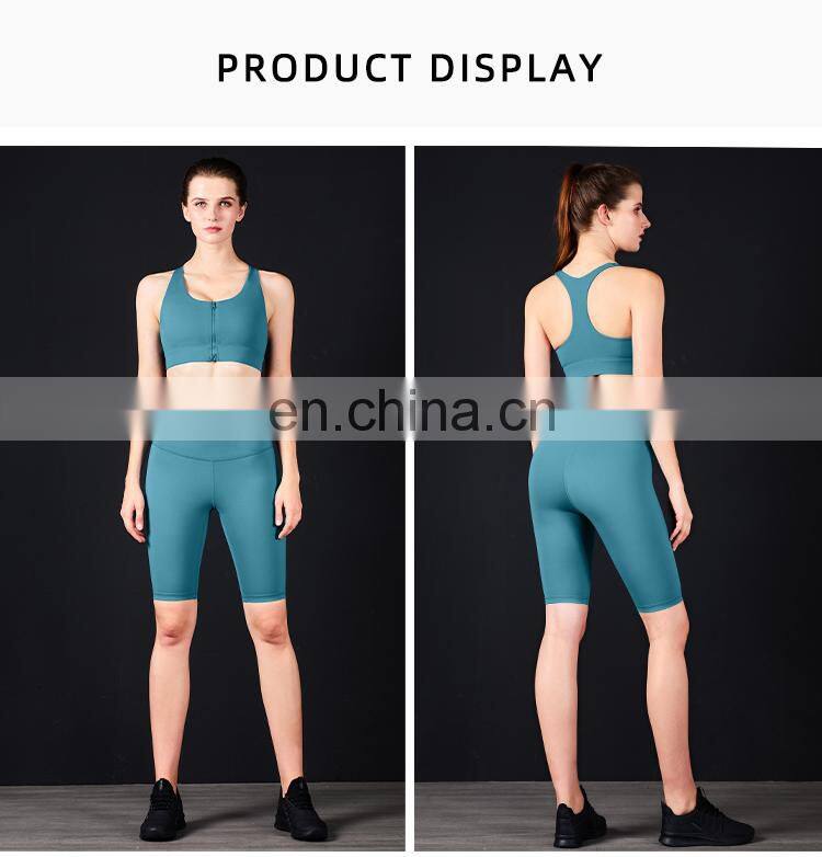 Workout Sets for Women 2 Piece High Waisted Biker Shorts With Sport Bra Summer Tracksuit Set
