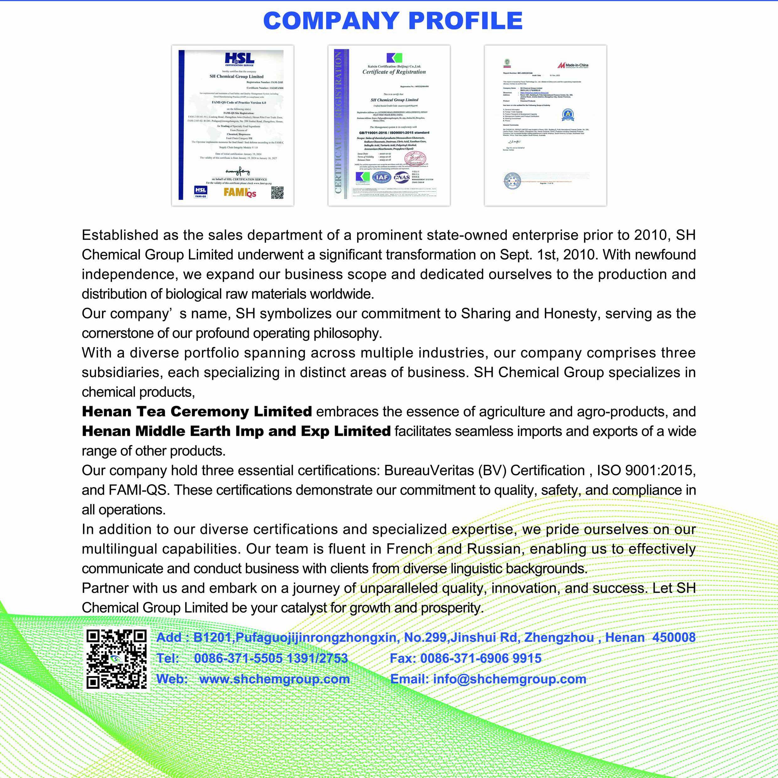 Sh Chemical Group Limited company overview - view 1