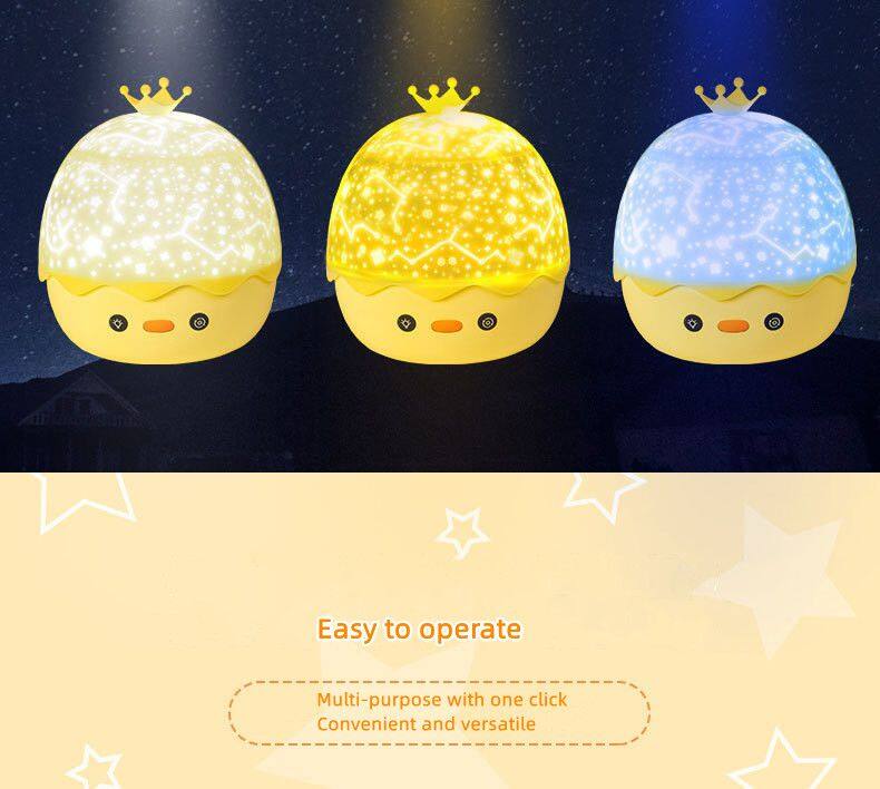 Crown Duck Projection Light LED Dazzling Music Atmosphere Light Romantic USB Rotary Remote Control Starry Night Light