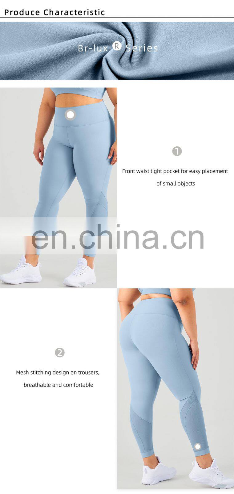 Hot Sale Mesh Breathable Gym Leggings Women Plus Size Scrunch Butt Sport Pants