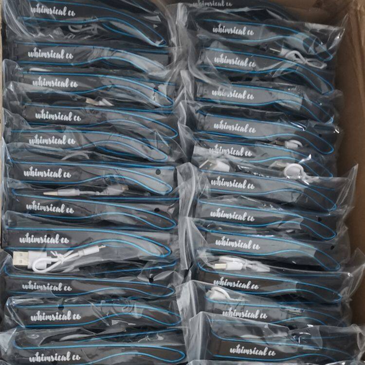 Party Decoration Black Lens USB Charging EL Light up Sunglasses Wireless Rechargeable LED Glasses