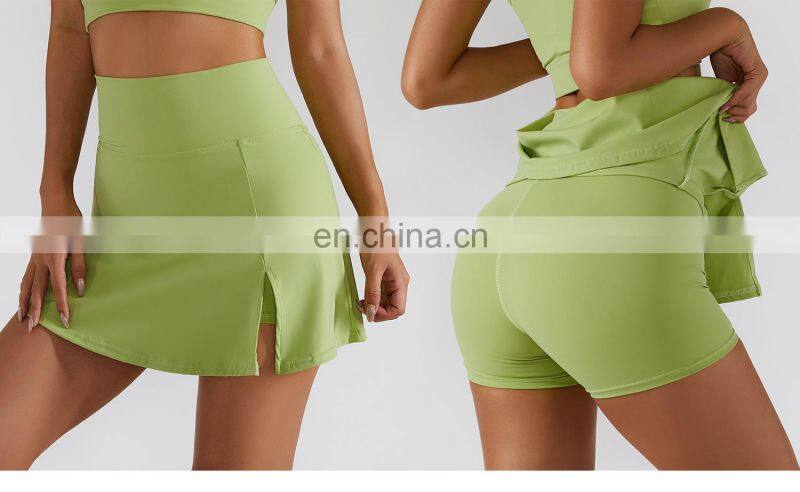 High Waisted Lightweight Tennis Skirts Shorts Sports Golf Anti Glare Mini Skorts Dresses
