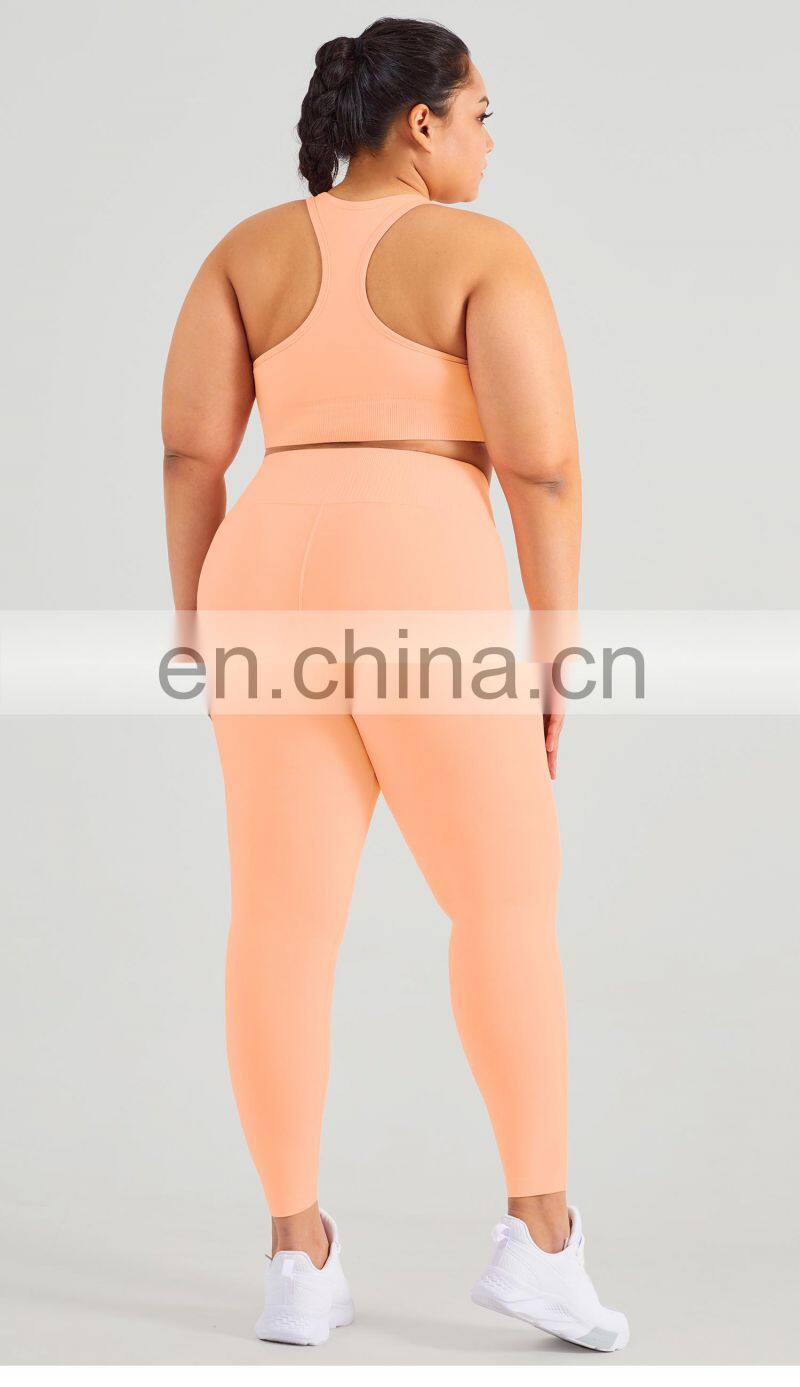 Custom Eco High Impact Seamless Sports Racer Back Gym Sexy Bra Women Plus Size Yoga Top