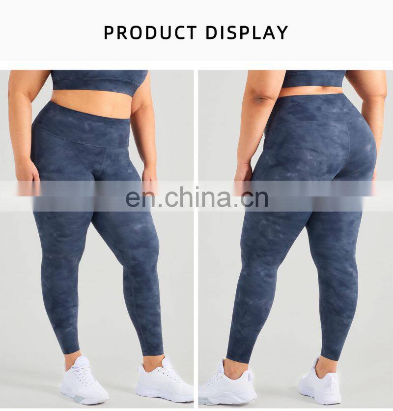 Tik Tok Plus Size Yoga Pants Wear On Both Sides Workout Tie Dye Push Up Leggings