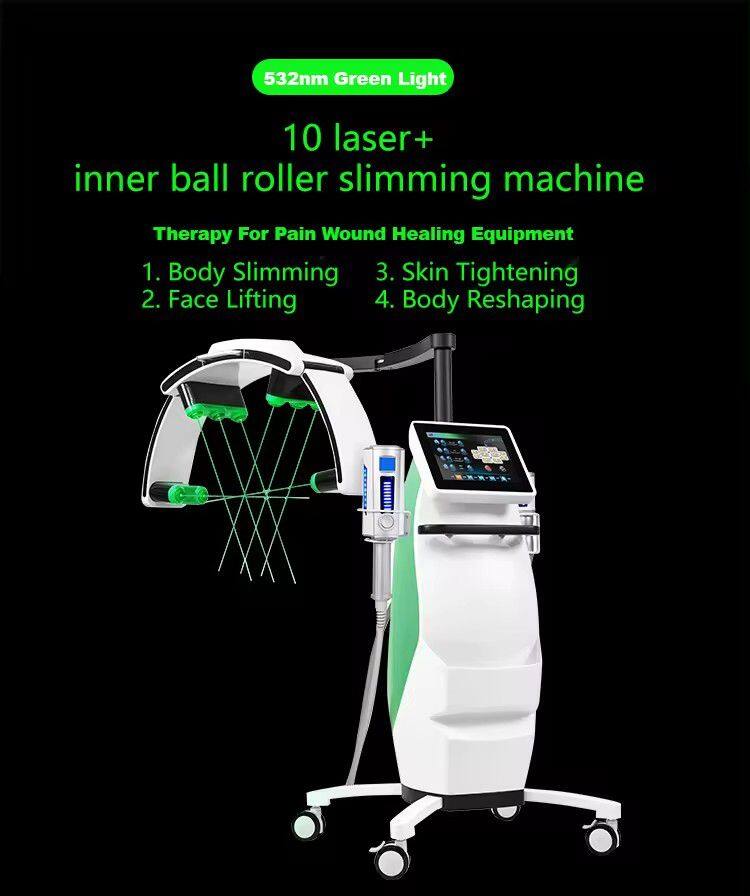10D Maxlipo Master 532nm Laser and Inner Ball Endo Body Slimming Green Light Green Light Weight Loss for Fat Removal