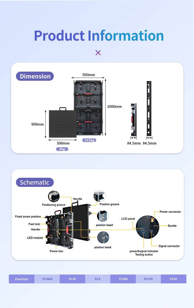 HD 500x1000 500*500mm P2.6 P2.9 P3.91 P4.8 Outdoor Indoor Rental LED Display Screen Indoor LED Panel LED Display for Church