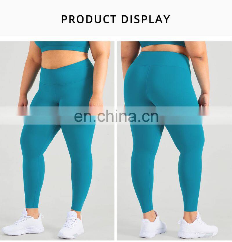 New Arrival Half Cross Waist Yoga Leggings With Seamless Leg Opening Gym Sports Pants