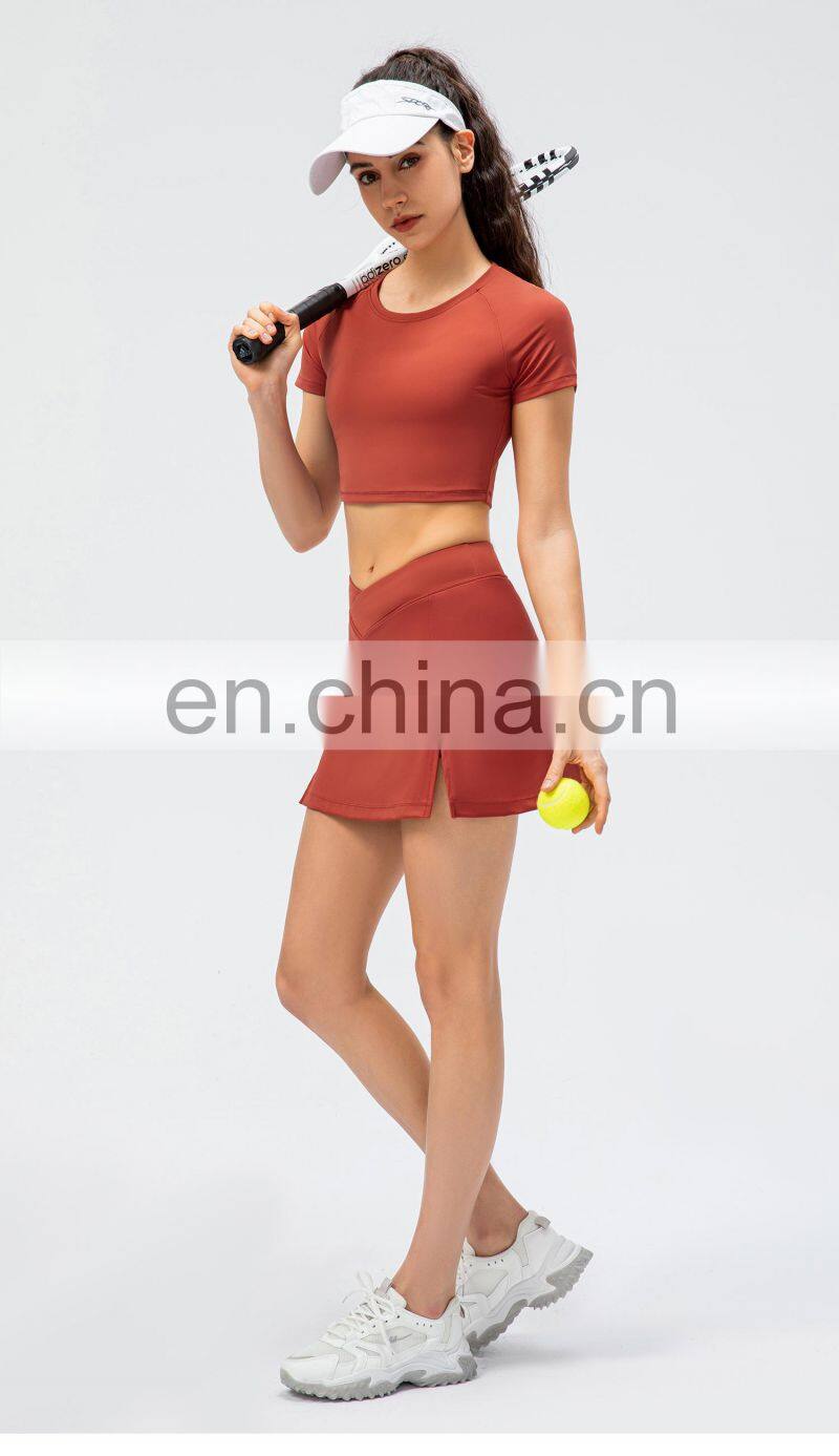 Outdoor Sports Pants Skirt Female Running Tennis Two Short Skirt Women Running Tennis Skirts With Pocket