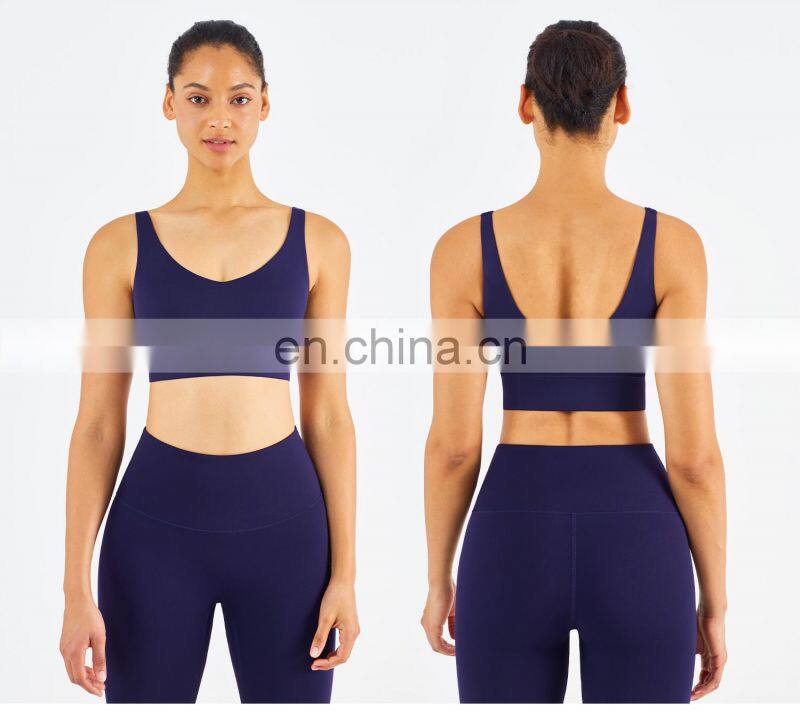 Breathable Wide Shoulder Fitness Sports Bras Wholesale Workout High Impact Yoga Tops