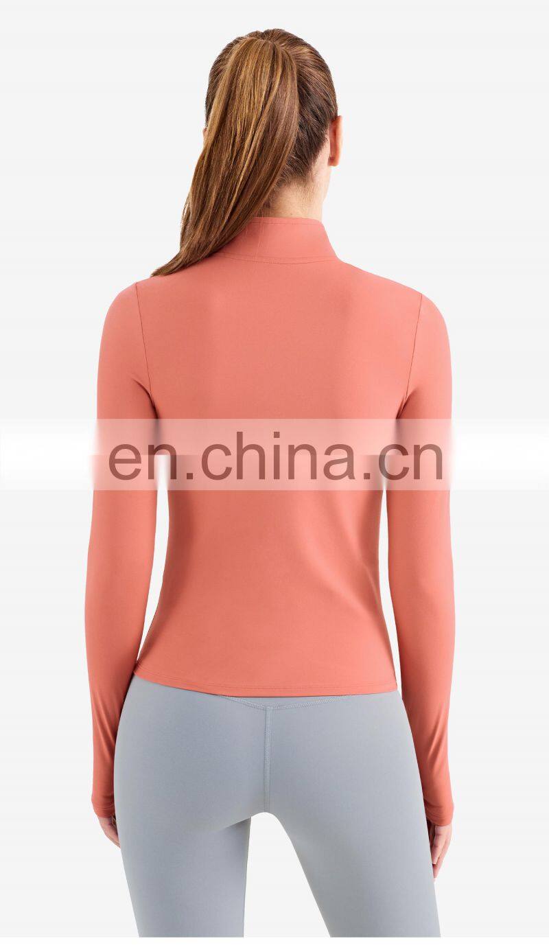 2022 Yoga Top Fitness Jacket With Thumb Holes High Strength Zipper Sport Running Jackets Women