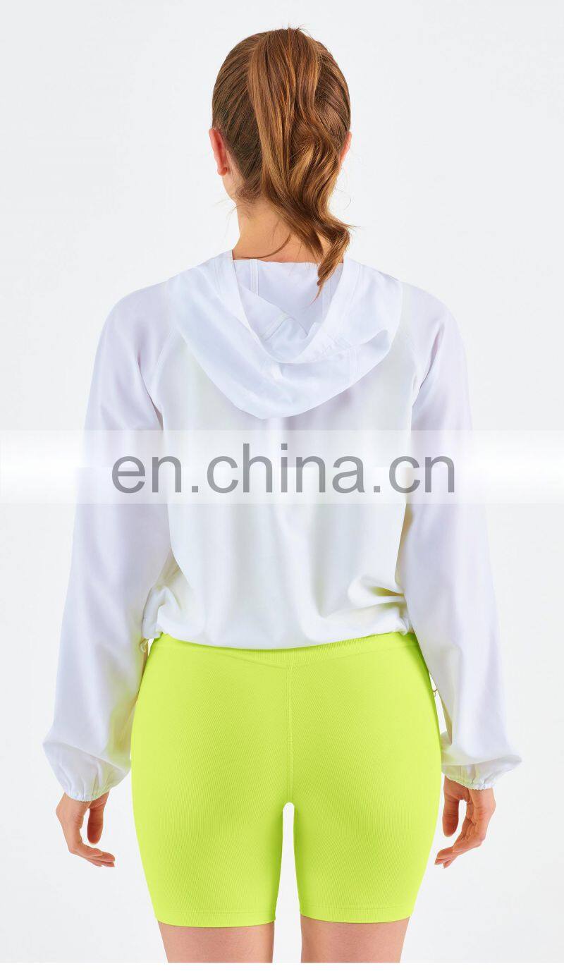 New Drop Women's Jackets Waterproof Sun UV Protection Run Half Zipper Hoodie Yoga Jacket