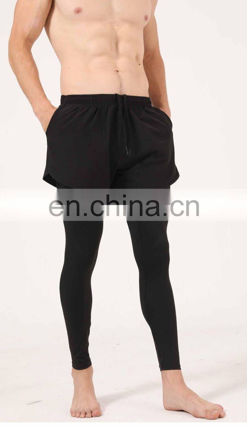 Quick-Drying Men's Leggings Casual Tights Body Two Pieces Running Fitness Sports Shorts