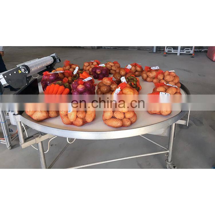 Automatic garlic potato fruit apple orange citrus lemon  Nylon Mesh Net Bag counting weighting packing Packaging Machine